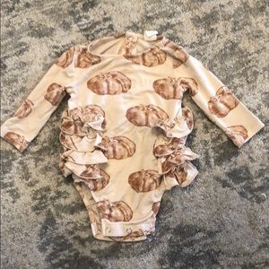 Pumpkin ruffle onsie